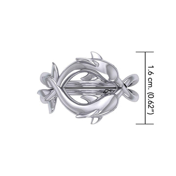 Oceanic Bonds Sterling Silver Friendly Dolphins Puzzle Ring by Peter Stone TRI2472 - Jewelry